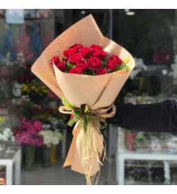 Gül 15li Kırmızı Sevgi Buketi